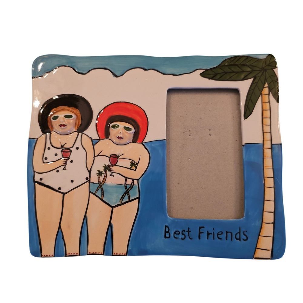 Funseekers Best Friends Ceramic‎ Picture Frame Janice Joplin Beach wine tropical